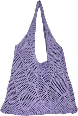Crochet Mesh Beach Tote Bag Shoulder Bag Handbags Knitting Hollow Summer Bag Hobo Bag Aesthetic