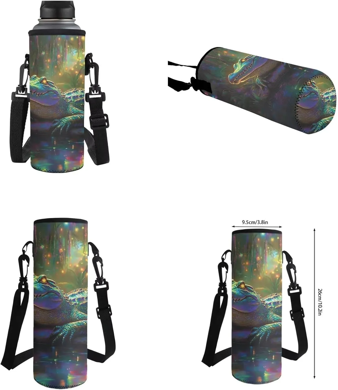 Crocodile School Backpack for Boys Kids Bookbags 4-in-1 Elementary School Bags for Boys Backpacks Ages 10-12 with Lunch Box Pencil Case Bottle Sleeve Lightweight Daypack for Hiking