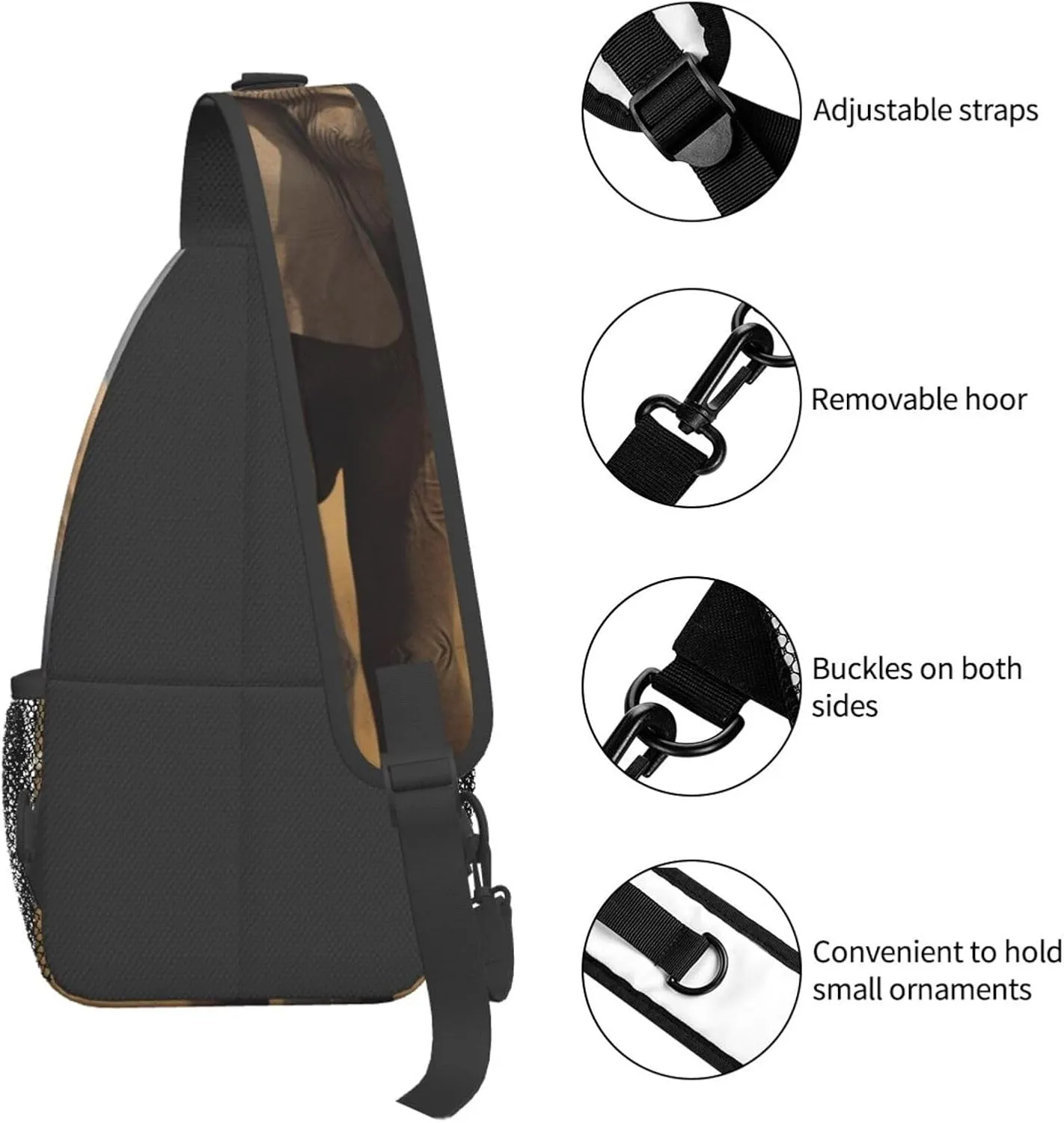 Cross Chest Bag Sling Backpack African Animal Elephant Sling Bag Crossbody Shoulder Bag Travel Hiking Daypack