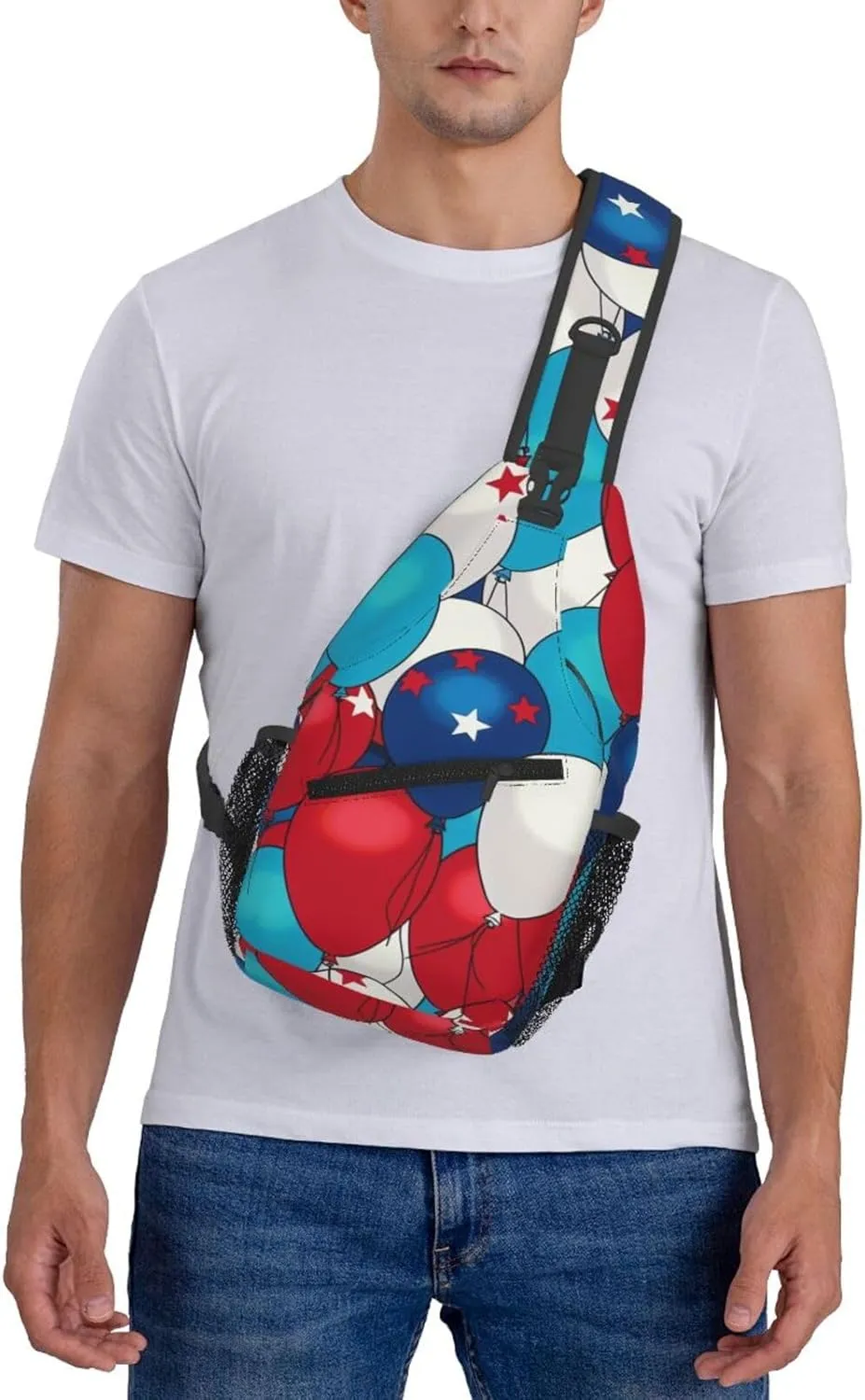 Cross Chest Bag Sling Backpack Balloon Pattern Sling Bag Crossbody Shoulder Bag Travel Hiking Daypack