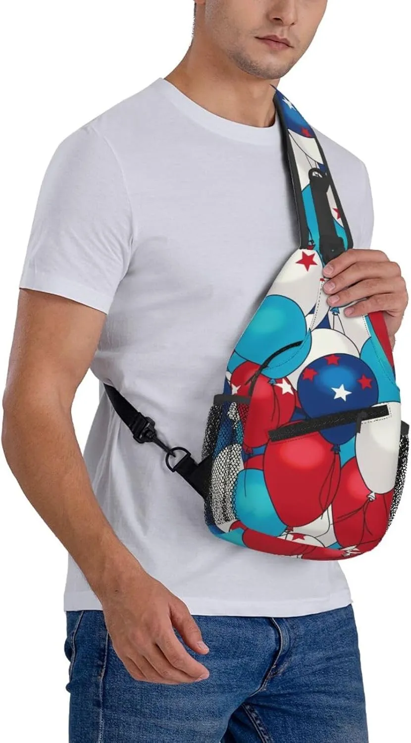 Cross Chest Bag Sling Backpack Balloon Pattern Sling Bag Crossbody Shoulder Bag Travel Hiking Daypack