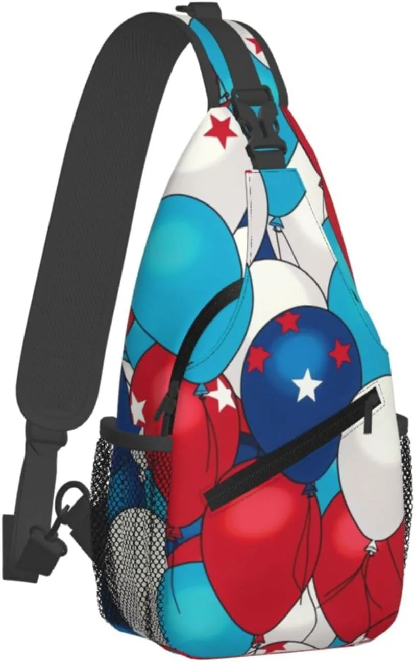 Cross Chest Bag Sling Backpack Balloon Pattern Sling Bag Crossbody Shoulder Bag Travel Hiking Daypack