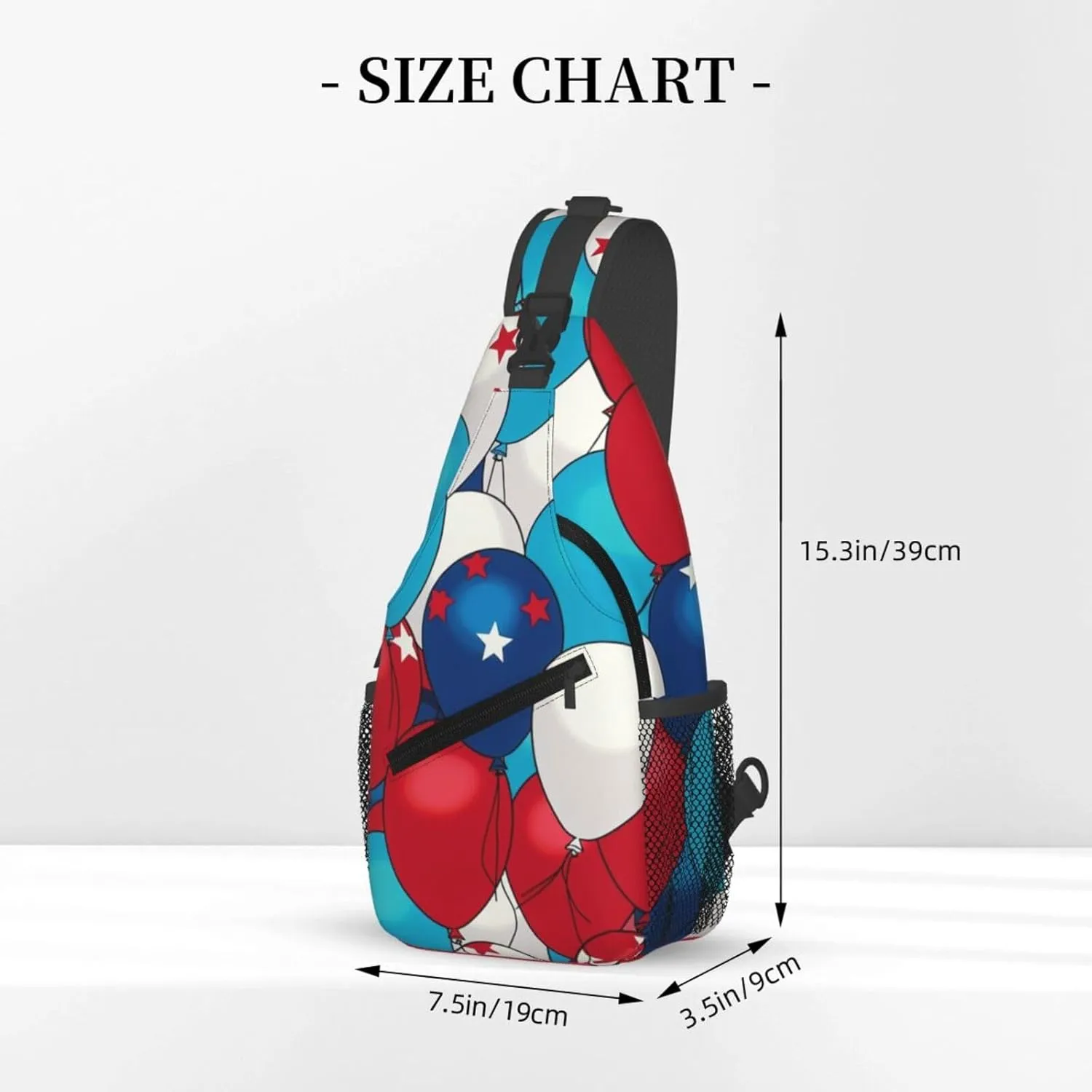 Cross Chest Bag Sling Backpack Balloon Pattern Sling Bag Crossbody Shoulder Bag Travel Hiking Daypack
