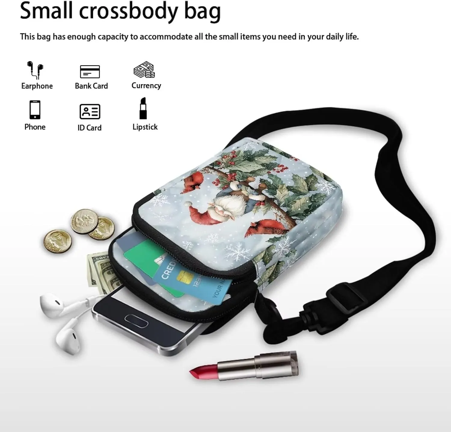 Crossbody Backpack for Women Sling Bag with Adjustable Strap Women Cross Body Chest Bag Mini Purse