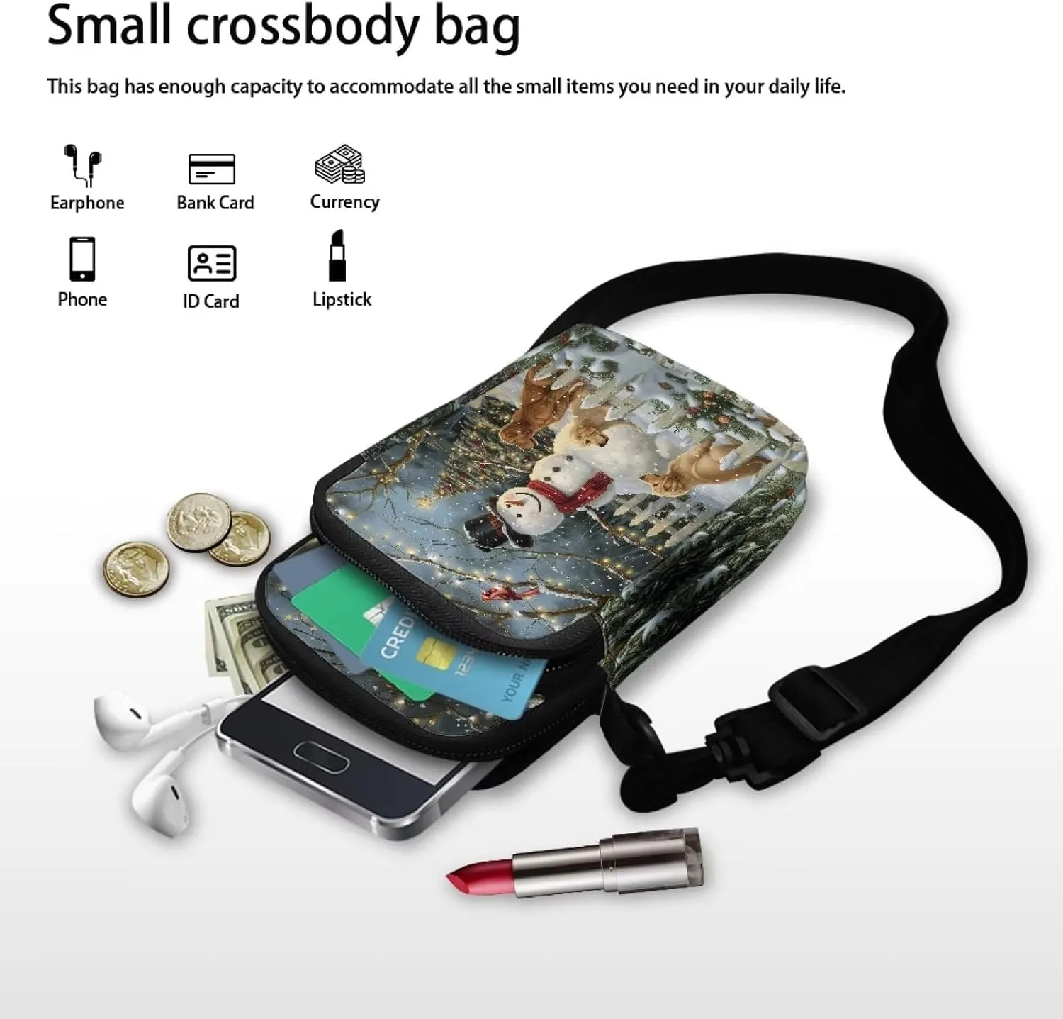 Crossbody Backpack for Women Sling Bag with Adjustable Strap Women Cross Body Chest Bag Mini Purse