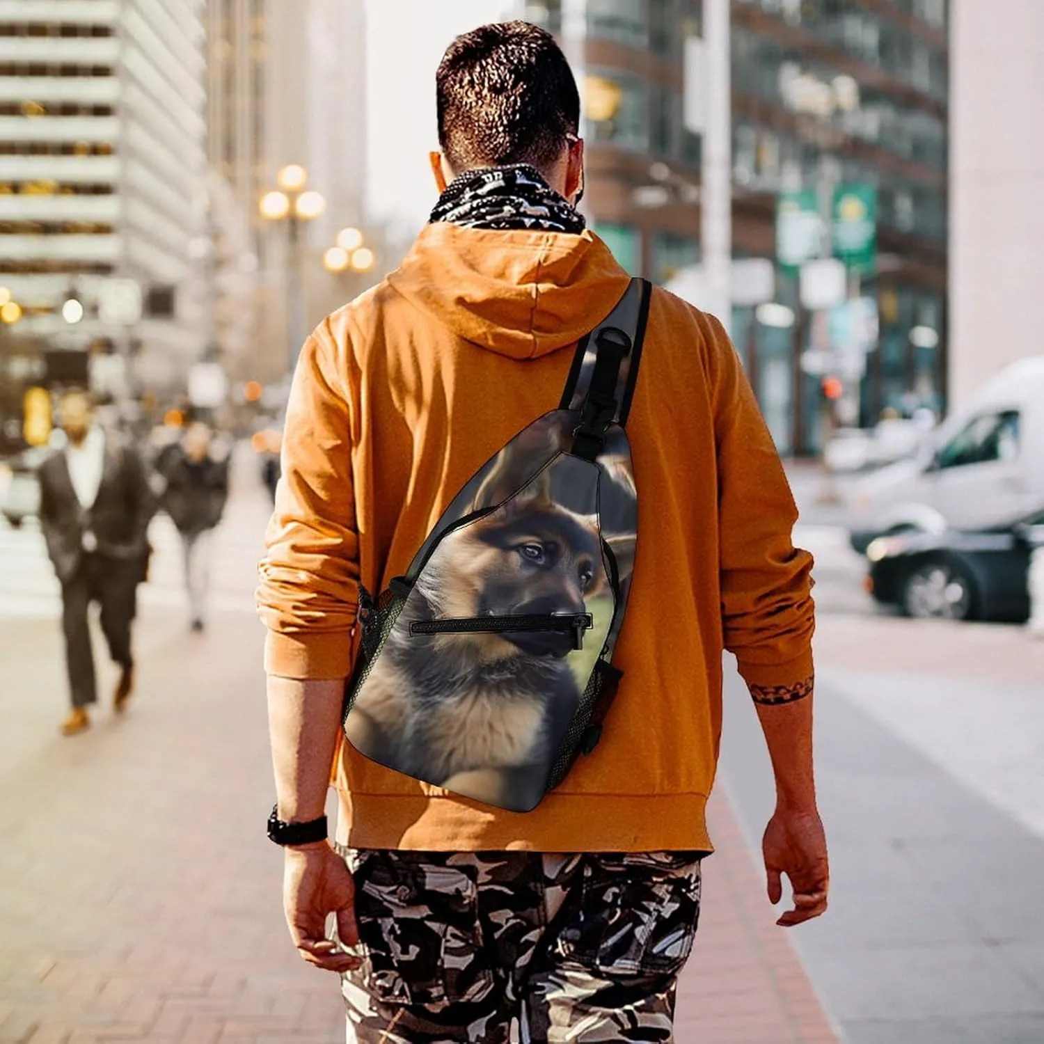 Crossbody Bag for Women Men Chest Bag Harp Seal Painting Sling Bag Crossbody Shoulder Bag Sling Backpack