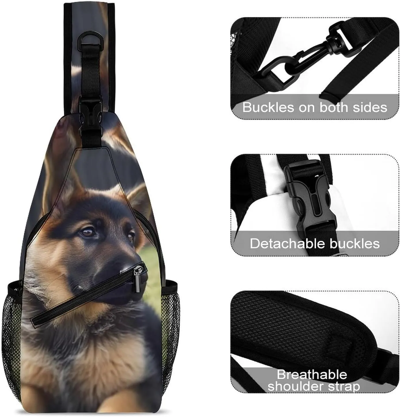 Crossbody Bag for Women Men Chest Bag Harp Seal Painting Sling Bag Crossbody Shoulder Bag Sling Backpack