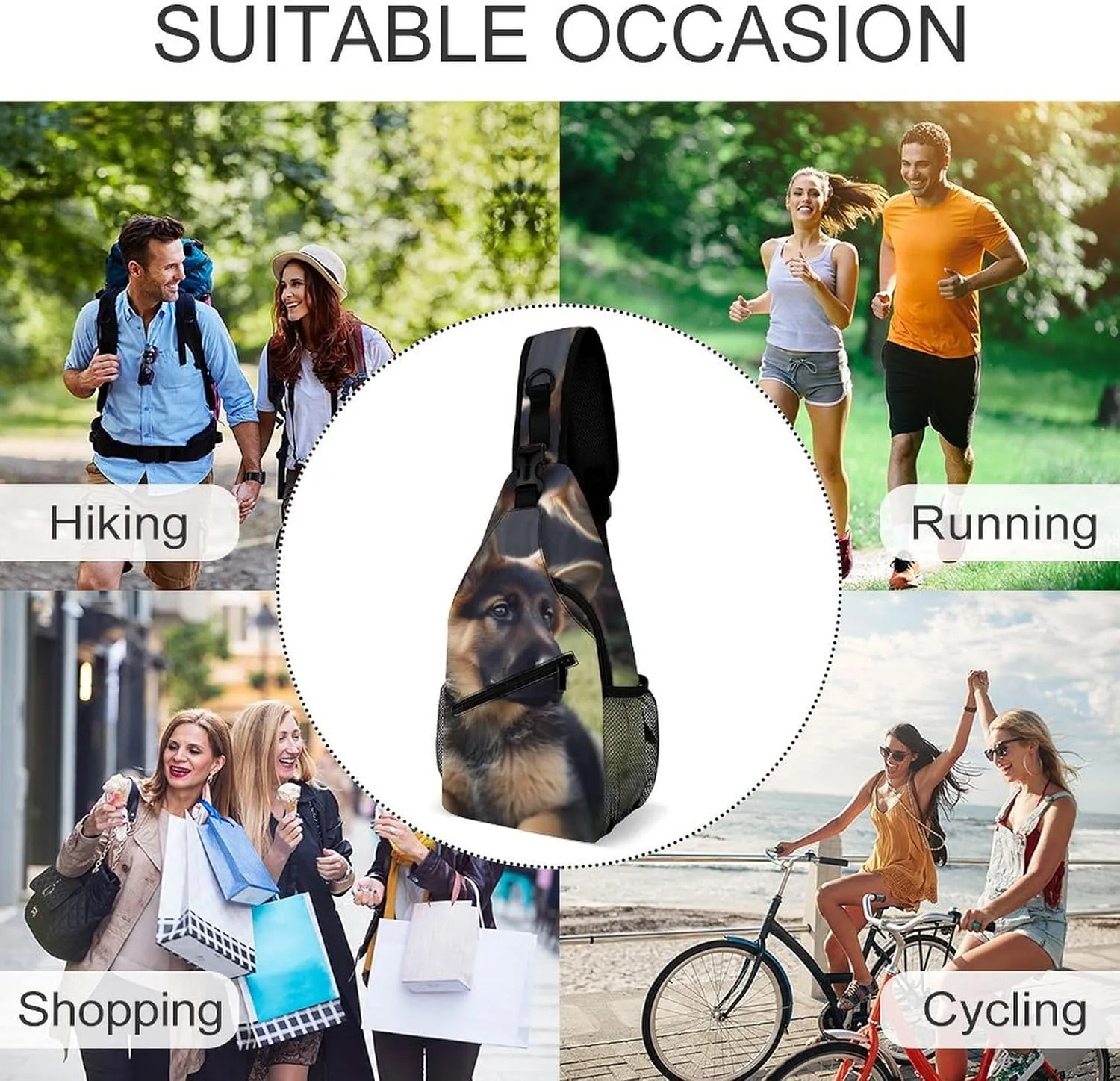 Crossbody Bag for Women Men Chest Bag Harp Seal Painting Sling Bag Crossbody Shoulder Bag Sling Backpack