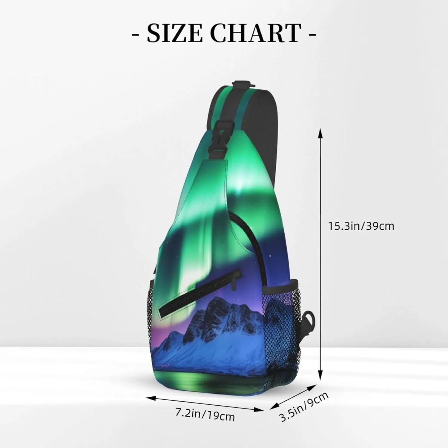 Crossbody Bag for Women Men Northern Lights Chest Bag Crossbody Sling Bag Adjustable Shoulder Bag