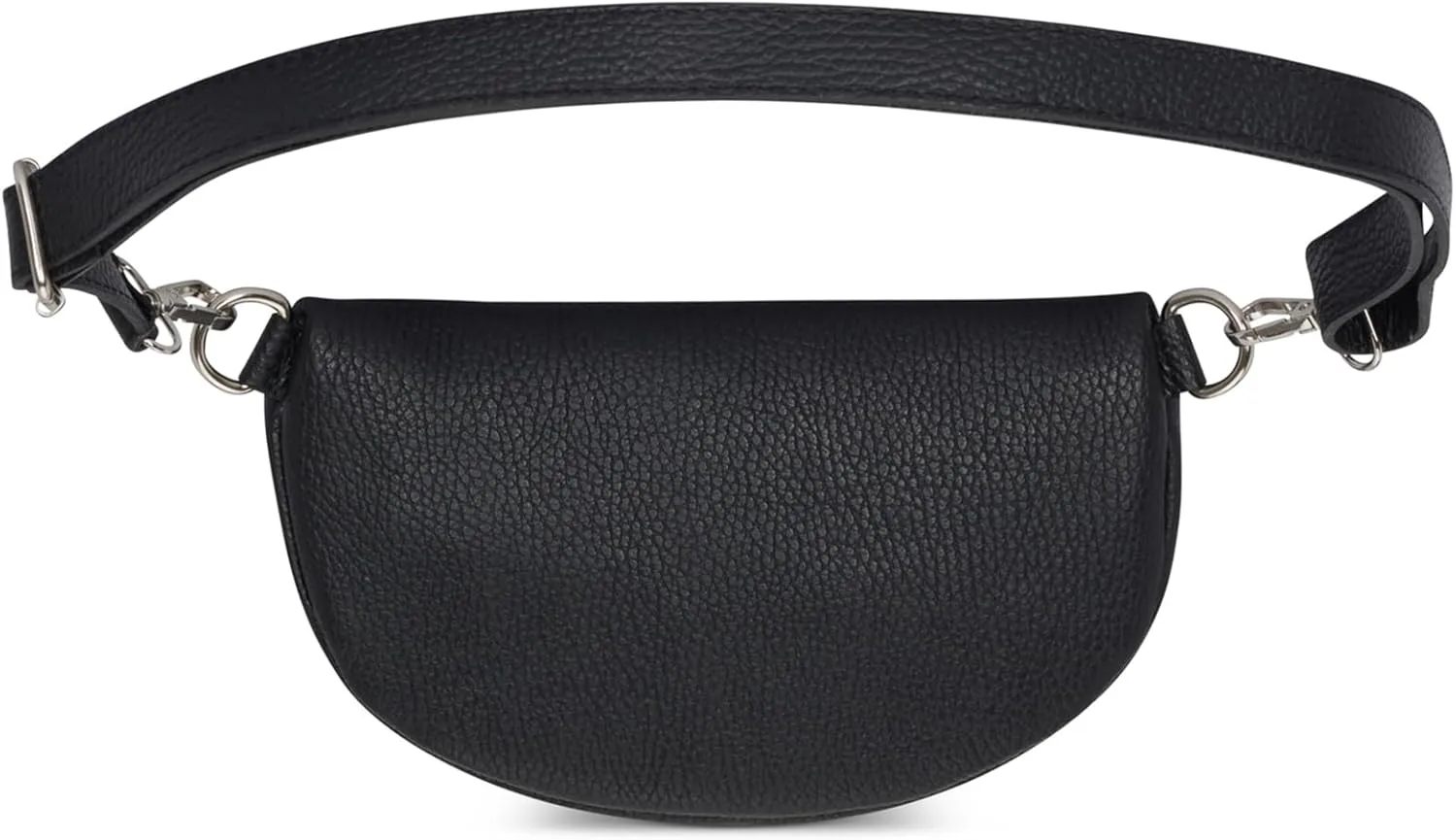 Crossbody Bag - Genuine Leather - Fanny Pack - Shoulder Sling Bag - Made in Italy, Sold in U.S. by Idalia (Black, Small)