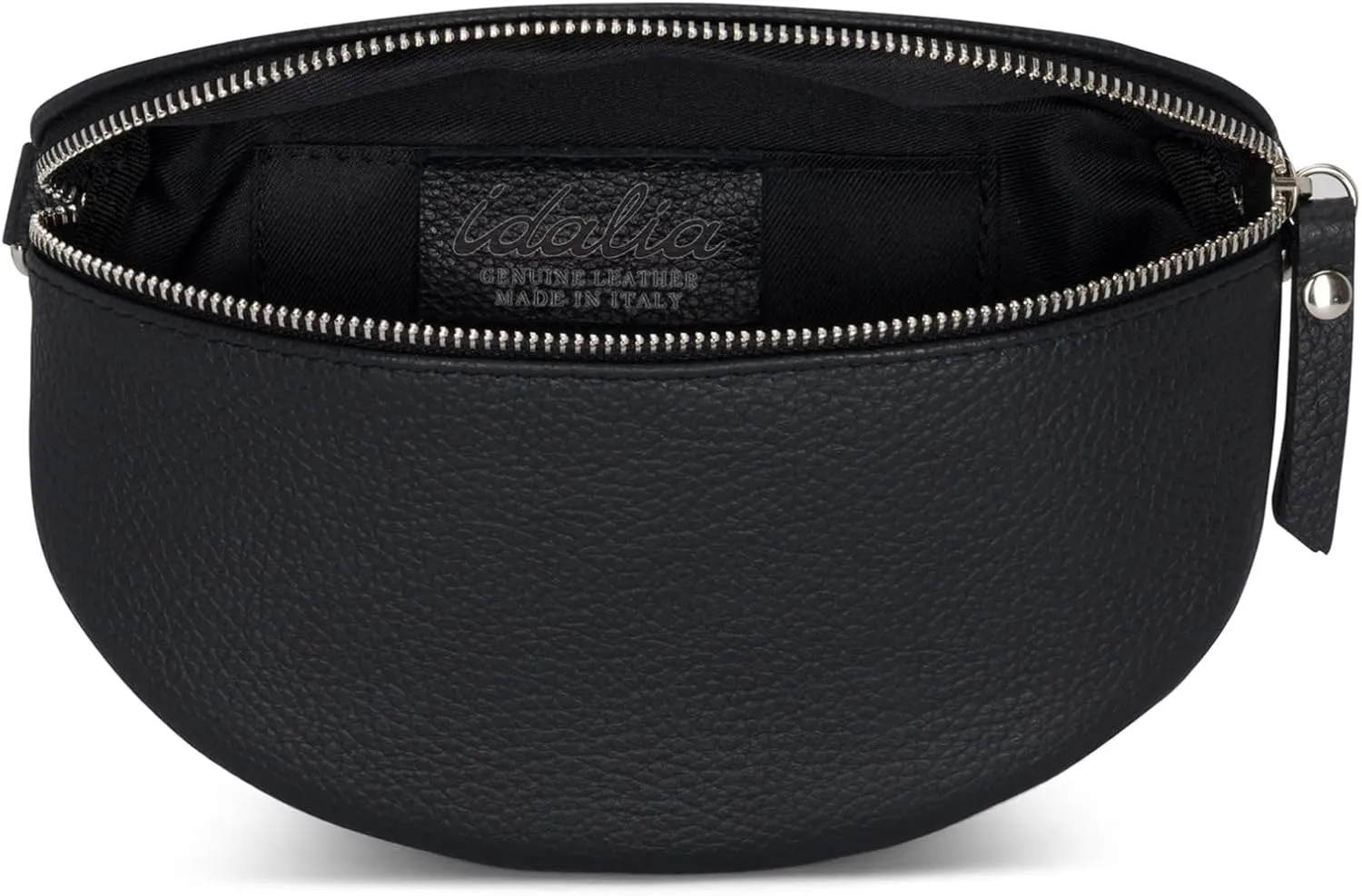 Crossbody Bag - Genuine Leather - Fanny Pack - Shoulder Sling Bag - Made in Italy, Sold in U.S. by Idalia (Black, Small)