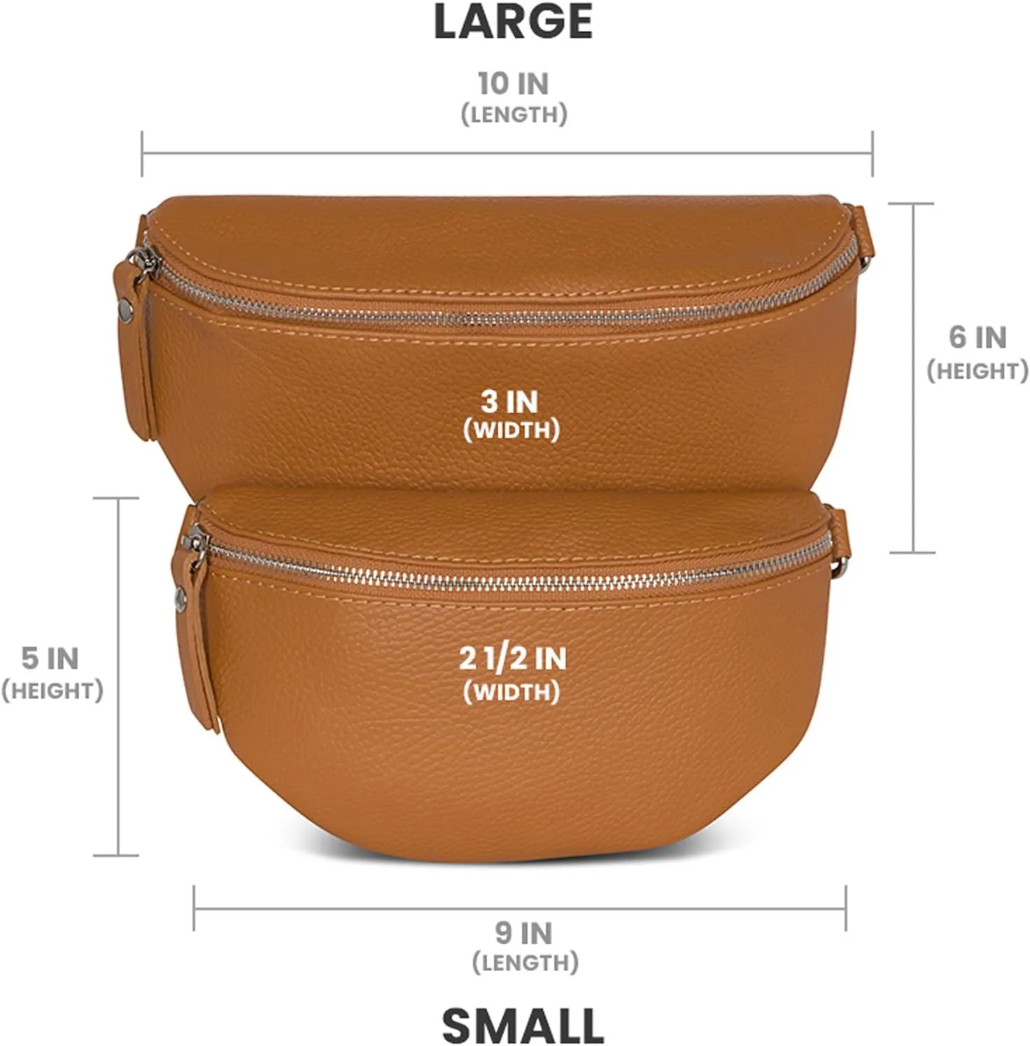 Crossbody Bag - Genuine Leather - Fanny Pack - Shoulder Sling Bag - Made in Italy, Sold in U.S. by Idalia (Brown, Small)
