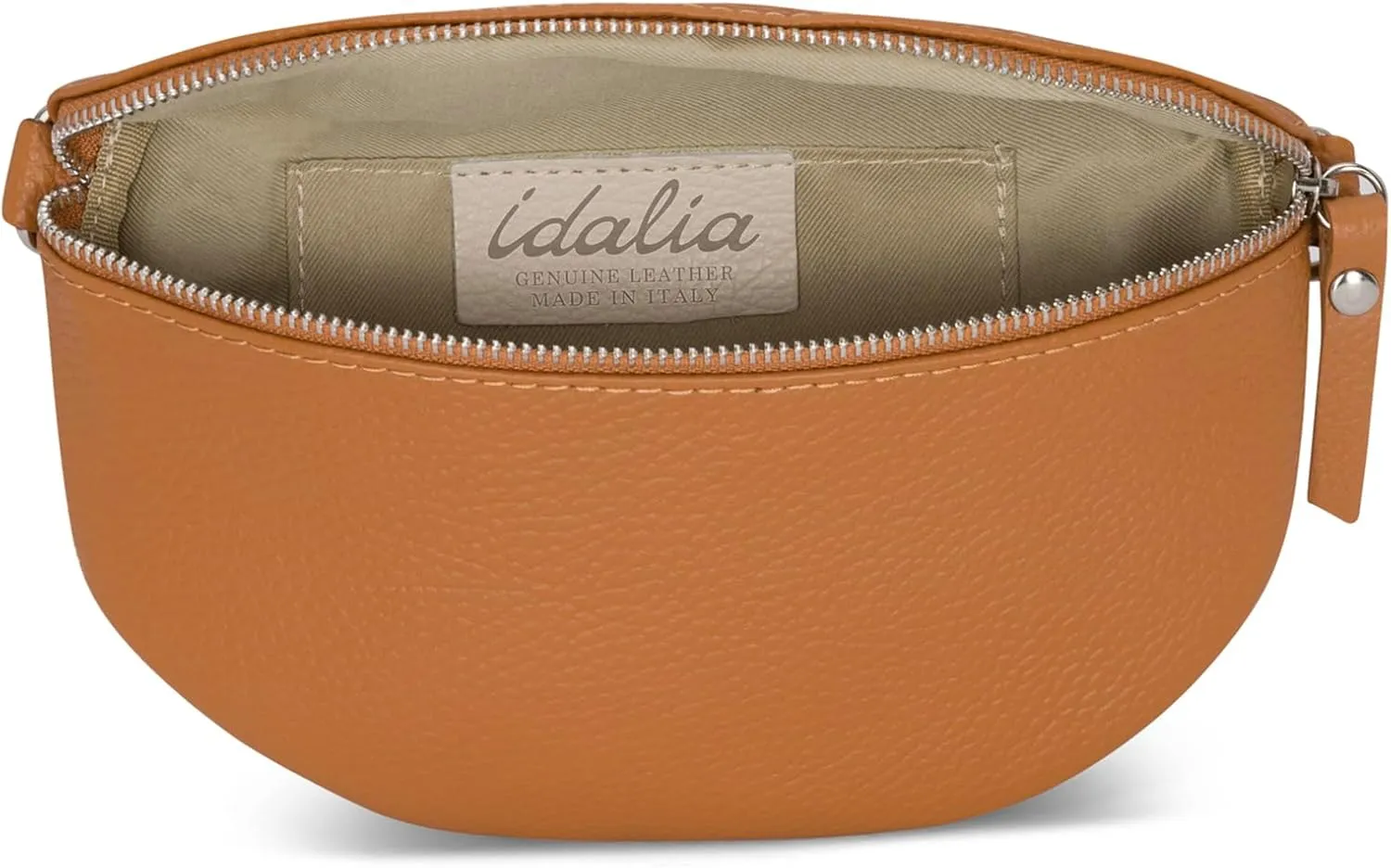 Crossbody Bag - Genuine Leather - Fanny Pack - Shoulder Sling Bag - Made in Italy, Sold in U.S. by Idalia (Brown, Small)