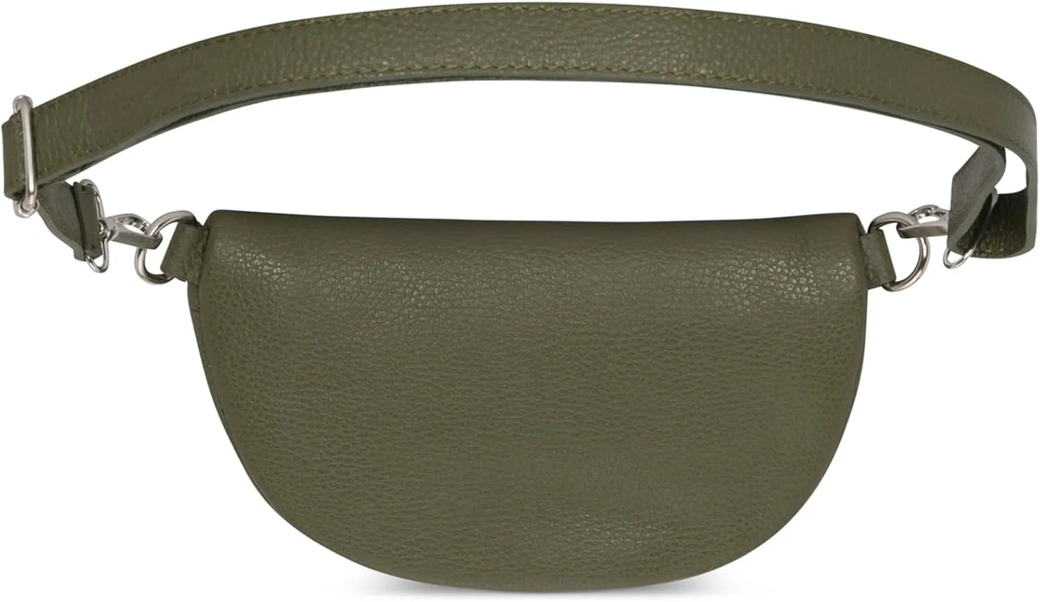 Crossbody Bag - Genuine Leather - Fanny Pack - Shoulder Sling Bag - Made in Italy, Sold in U.S (Forest Green, Large)