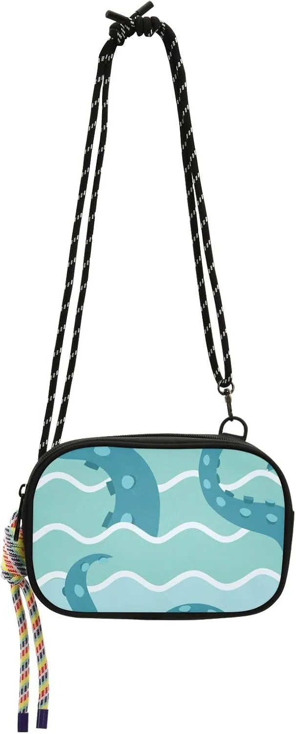 Crossbody Bag Ocean Tentacles Cell Phone Purse Wallet with Credit Card Slots Multicolor Handbag with Adjustable Strap Fits Phone Keys And More