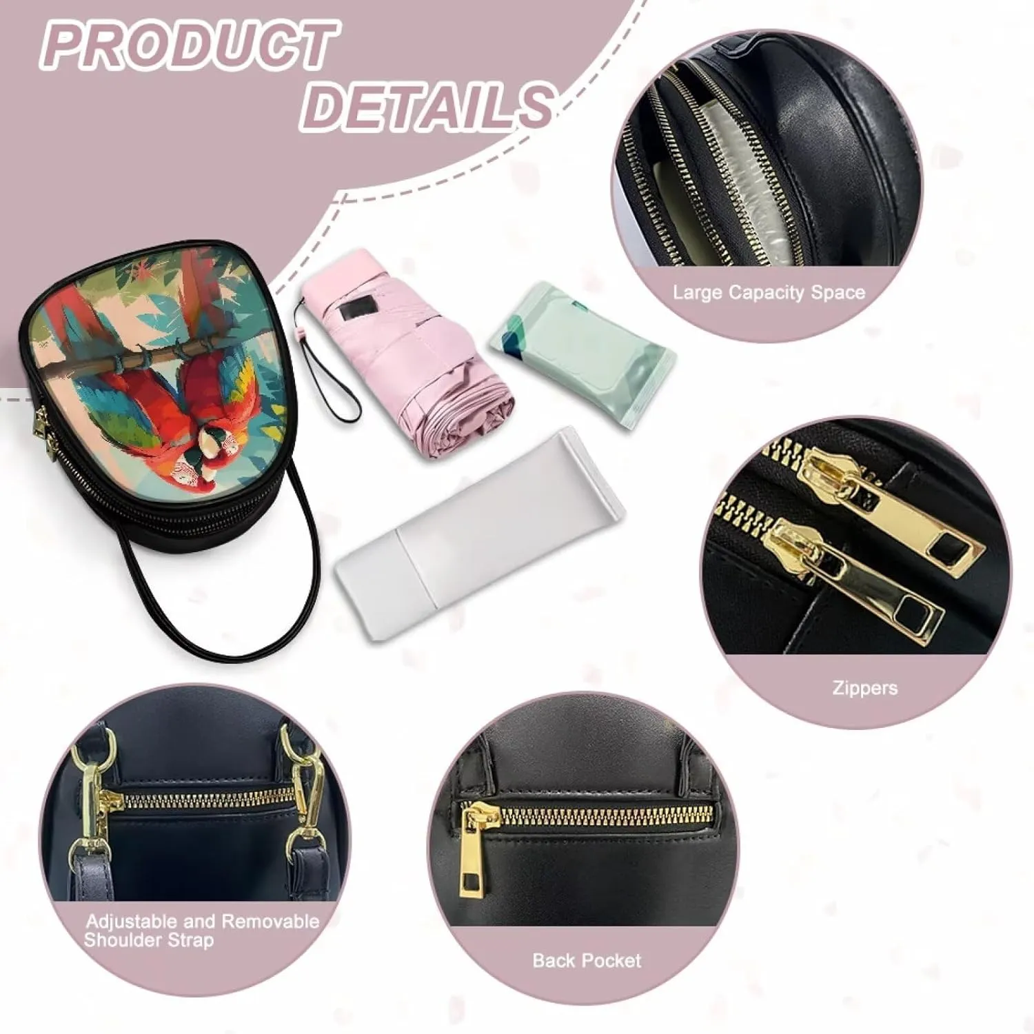 Crossbody Bag Phone Purse Handbag for Women, Dog Couple Print Shoulder Travel Purse, Animals Sling Bag PU Leather