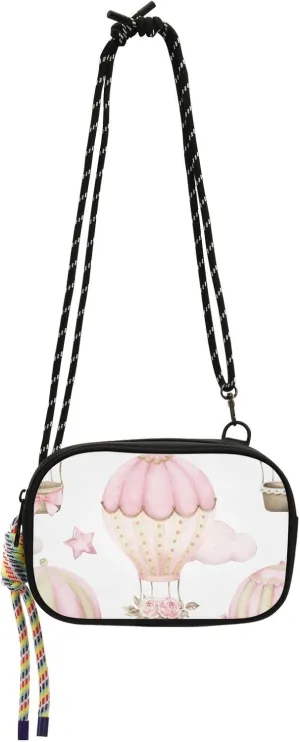 Crossbody Bag Pink Hot Air Balloons Cell Phone Purse Wallet with Credit Card Slots Multicolor Handbag with Adjustable Strap Fits Phone Keys And More