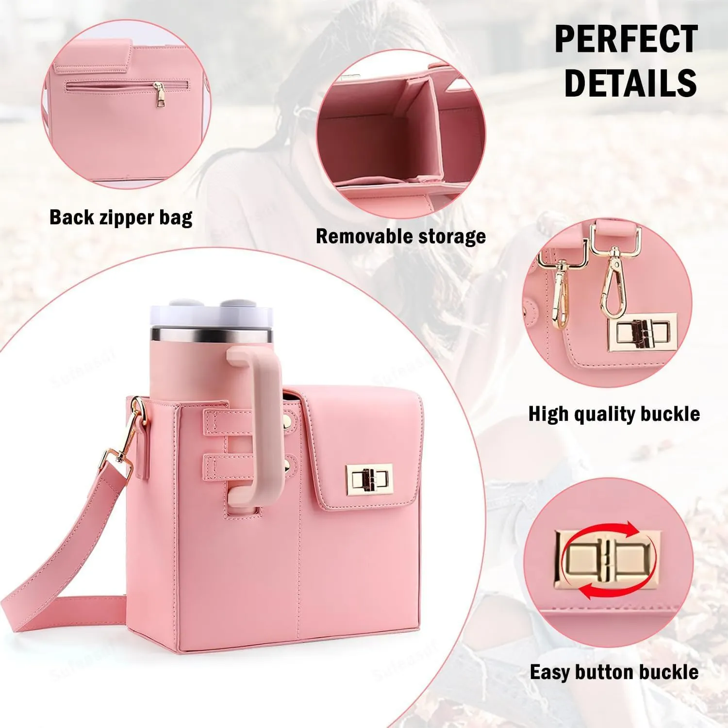 Crossbody Bag Purse for Stanley Cup Bag 2025 New Outdoor Portable Water Bottle Holder with Adjustable Shoulder Strap