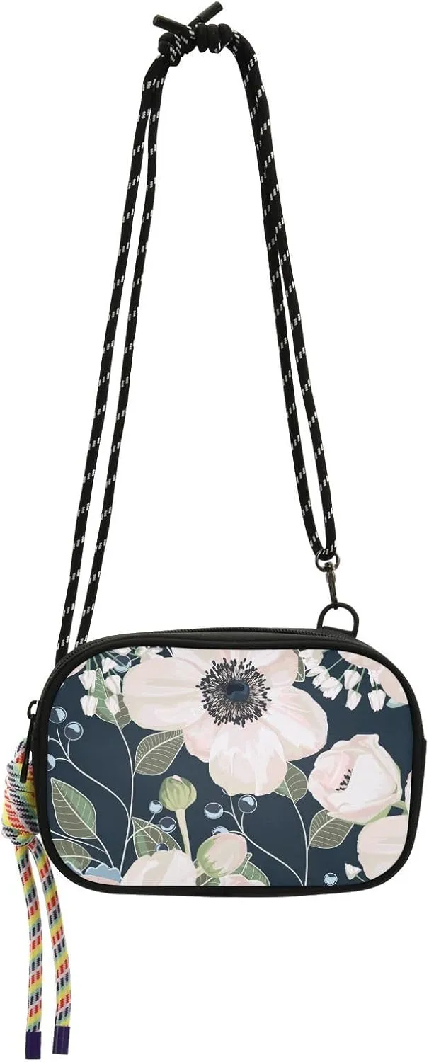 Crossbody Bag Rustic Romantic Flower Cell Phone Purse Wallet with Credit Card Slots Multicolor Handbag with Adjustable Strap Fits Phone Keys And More