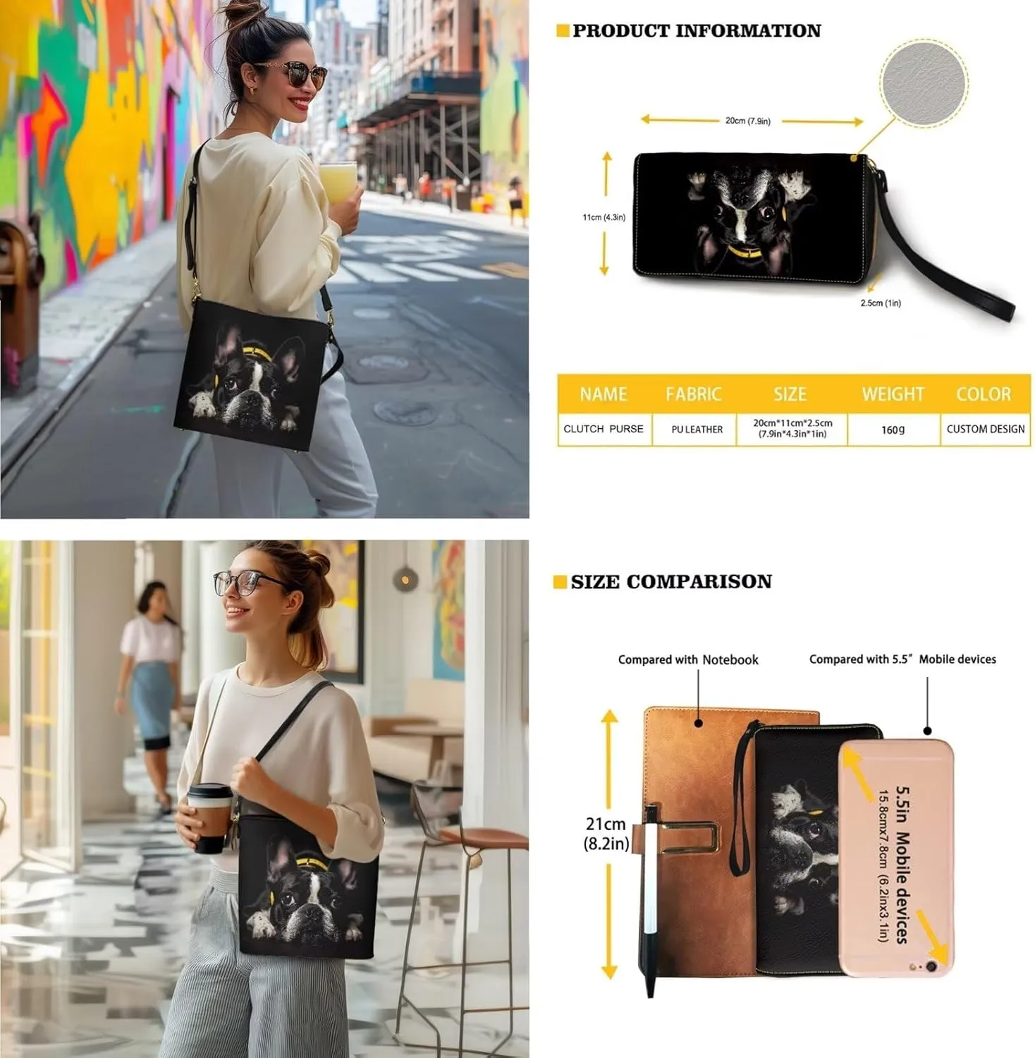 Crossbody Hobo Bag with Wallet Set for Women, 2 Pcs Bucket Purse Set Large Bucket Handbag with Adjustable Strap