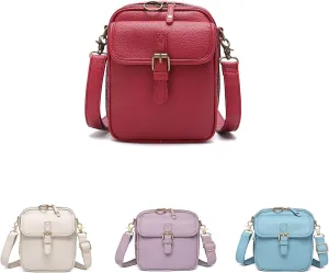 Crossbody Leather Bag, Women's PU Crossbody, Wallet Essentials (Purple 5.91 * 3.54 * 7. 87 inches)