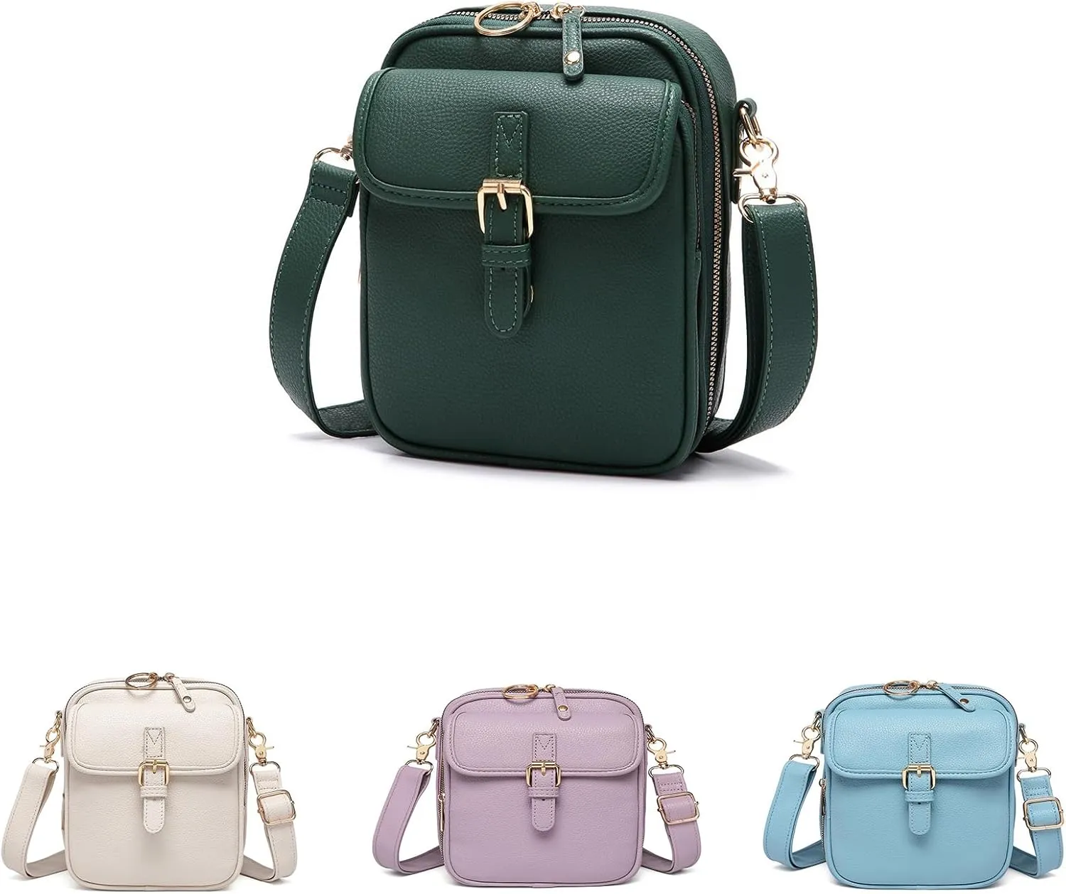Crossbody Leather Bag, Women's PU Crossbody, Wallet Essentials (Purple 5.91 * 3.54 * 7. 87 inches)