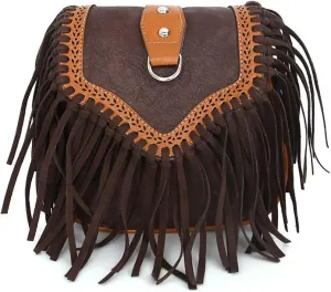 Crossbody Purse for Women Boho Bag with Tassel Vintage Hobo Bag Suede Fringe Bohemian Shoulder Handbag for Travel