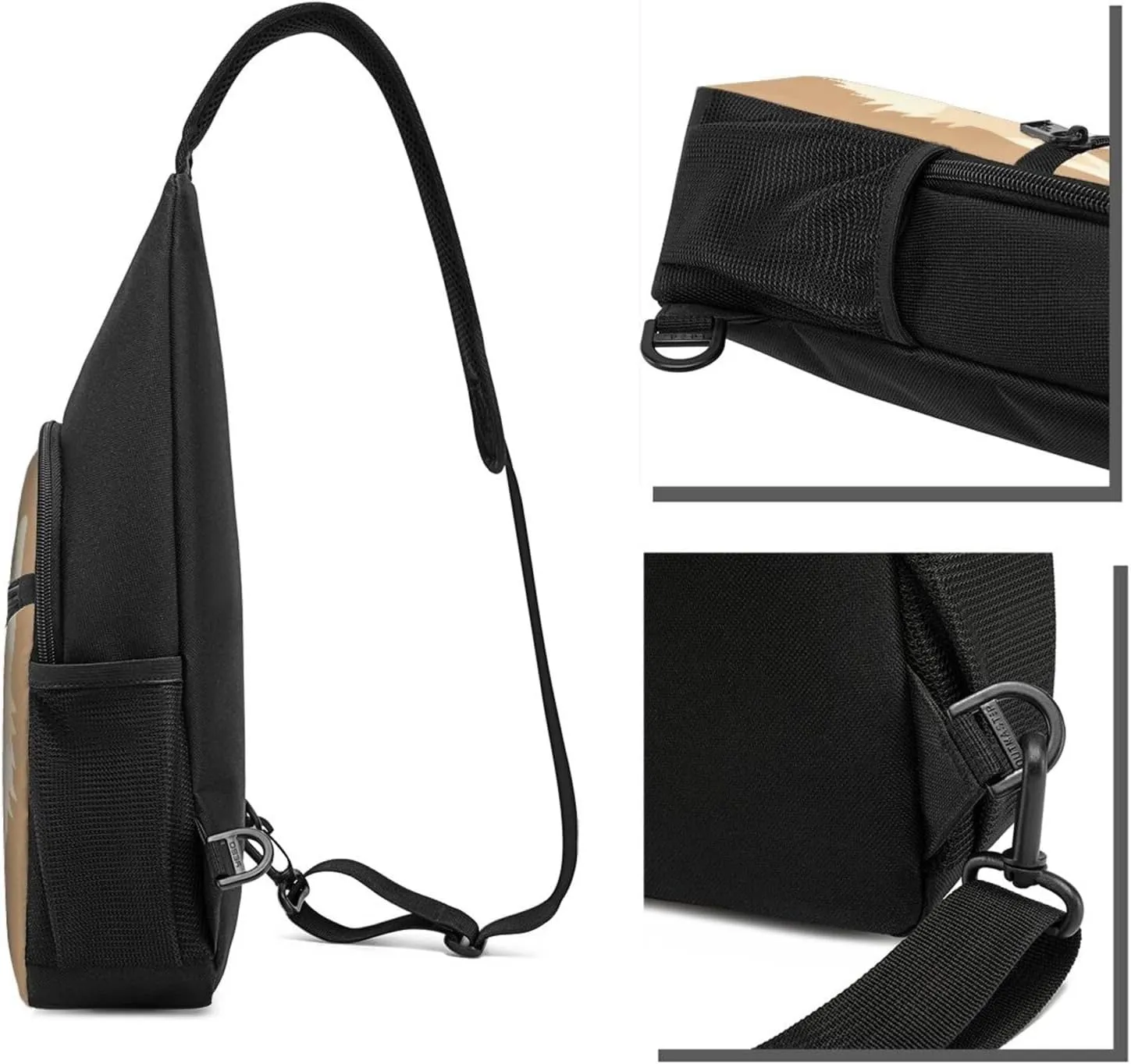 Crossbody Sling Backpack Sling Bag for Men Women Cross Chest Bag Shoulder Bag Cartoon Dog Face Travel Hiking Daypack