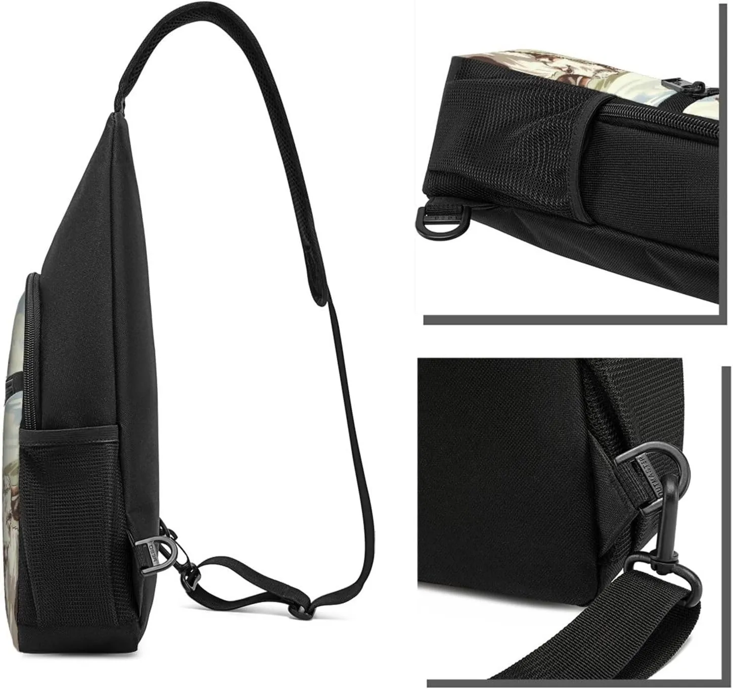 Crossbody Sling Backpack Sling Bag for Men Women Cross Chest Bag Shoulder Bag Cows pattern Travel Hiking Daypack