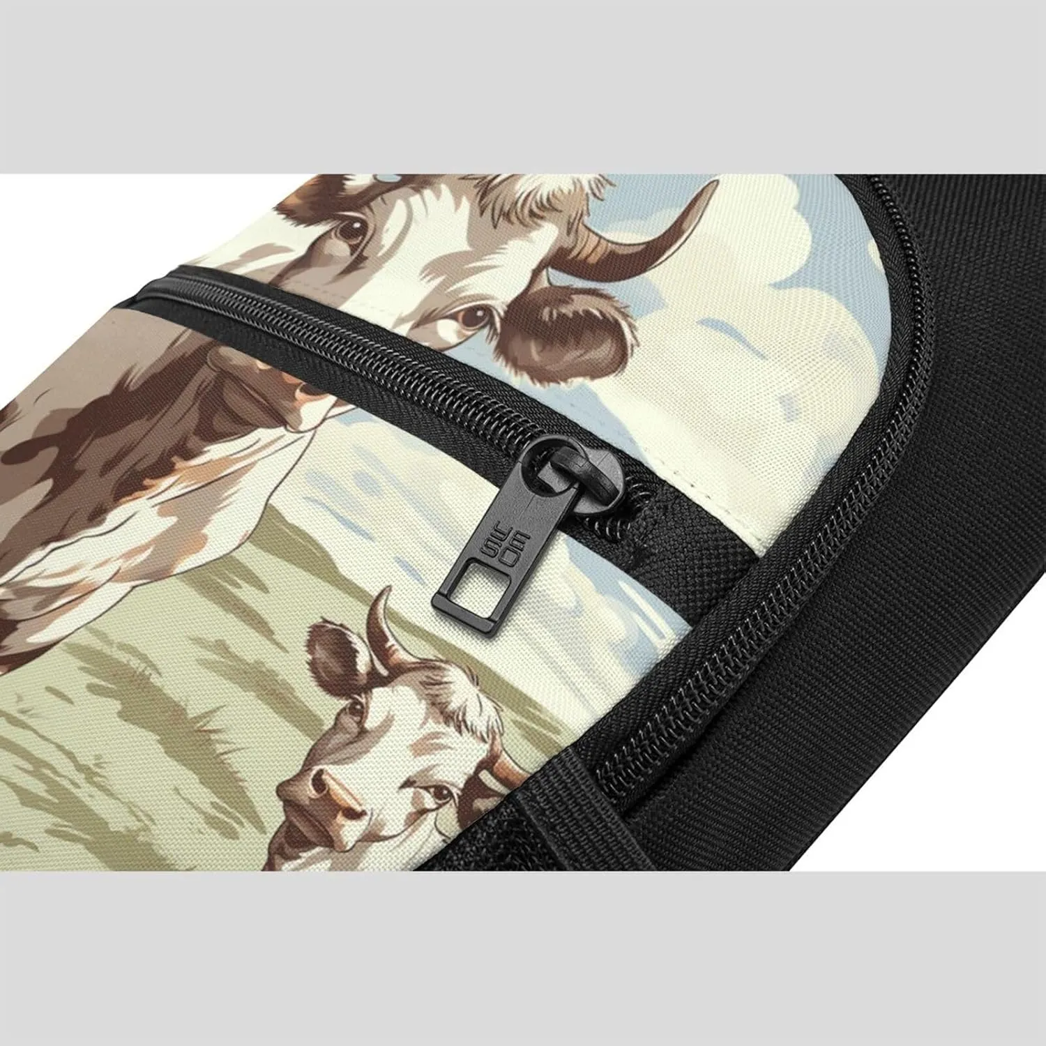 Crossbody Sling Backpack Sling Bag for Men Women Cross Chest Bag Shoulder Bag Cows pattern Travel Hiking Daypack