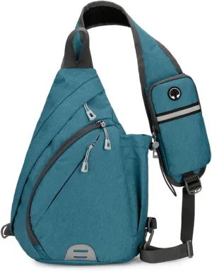 Crossbody Sling Backpack Sling Bag for Men Women Travel Hiking Chest Bag Daypack (Green)