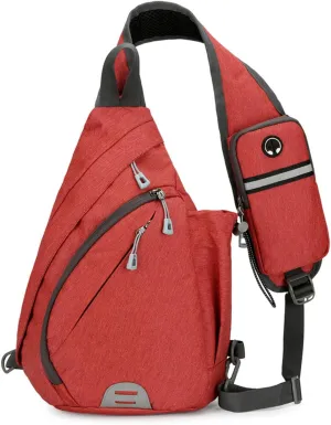 Crossbody Sling Backpack Sling Bag for Men Women Travel Hiking Chest Bag Daypack (Orange)
