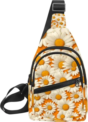 Crossbody Sling Backpack Sling Bag for Women Men, Orange Flesh Magritte Crossbody Fanny Packs Chest Bag with Adjustable Strap for Workout Running Traveling Hiking