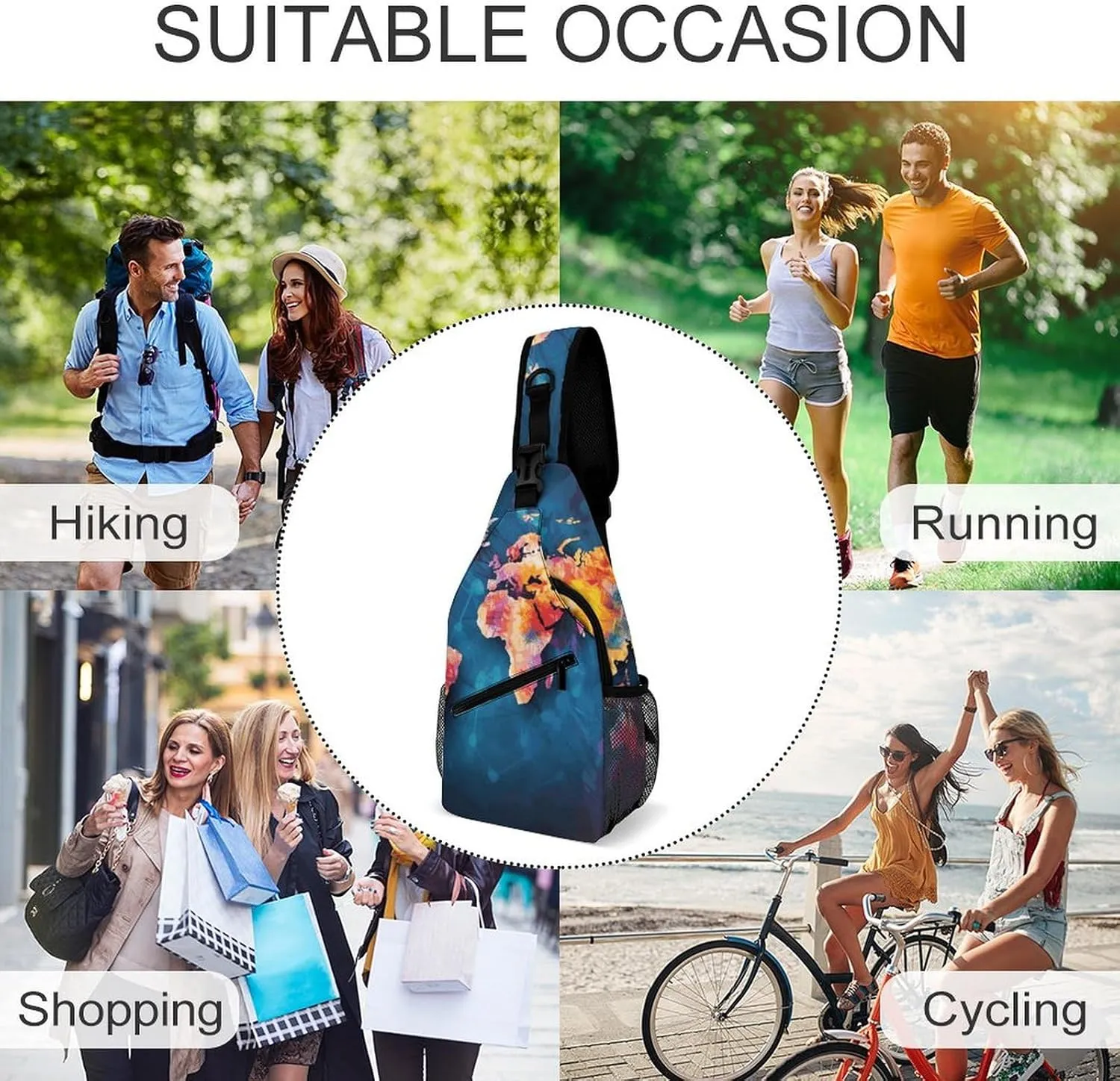 Crossbody Sling Bag Daisy Blue Backpack Sling Bag Travel Hiking Chest Bag Shoulder Bag Daypack