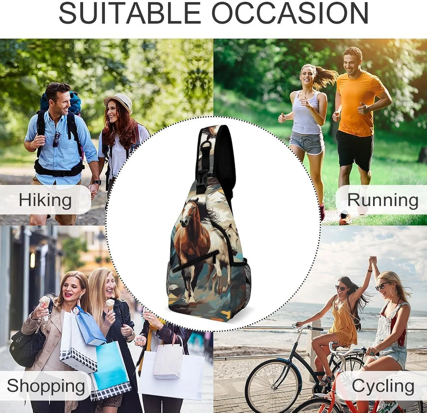 Crossbody Sling Bag Daisy Blue Backpack Sling Bag Travel Hiking Chest Bag Shoulder Bag Daypack
