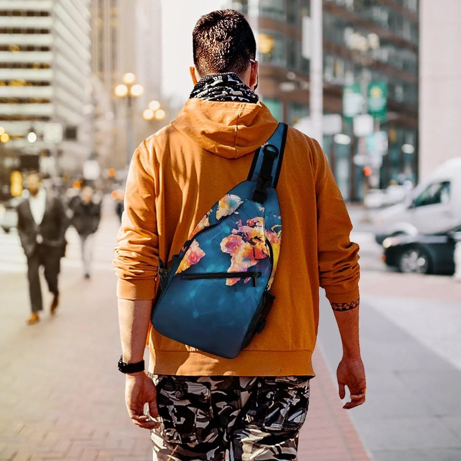 Crossbody Sling Bag Daisy Blue Backpack Sling Bag Travel Hiking Chest Bag Shoulder Bag Daypack