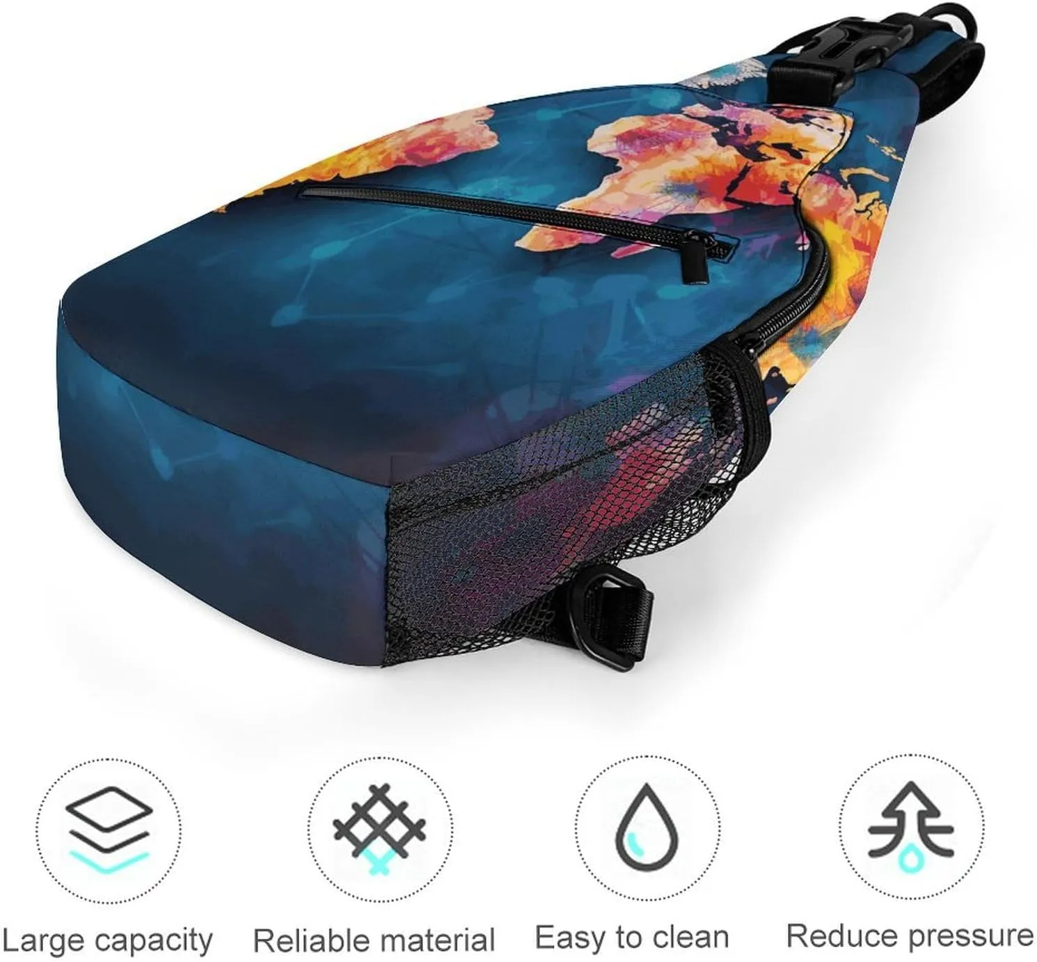 Crossbody Sling Bag Daisy Blue Backpack Sling Bag Travel Hiking Chest Bag Shoulder Bag Daypack