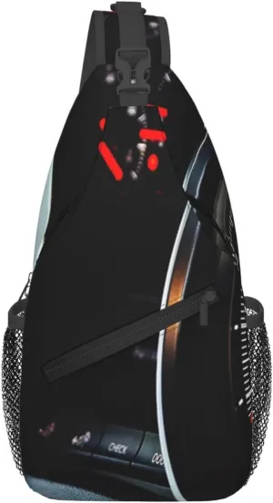 Crossbody Sling Bag for Men Women, Automobile Dashboard Race Car Sling Backpack Shoulder Chest Bag, Anti Theft Travel Hiking Daypacks