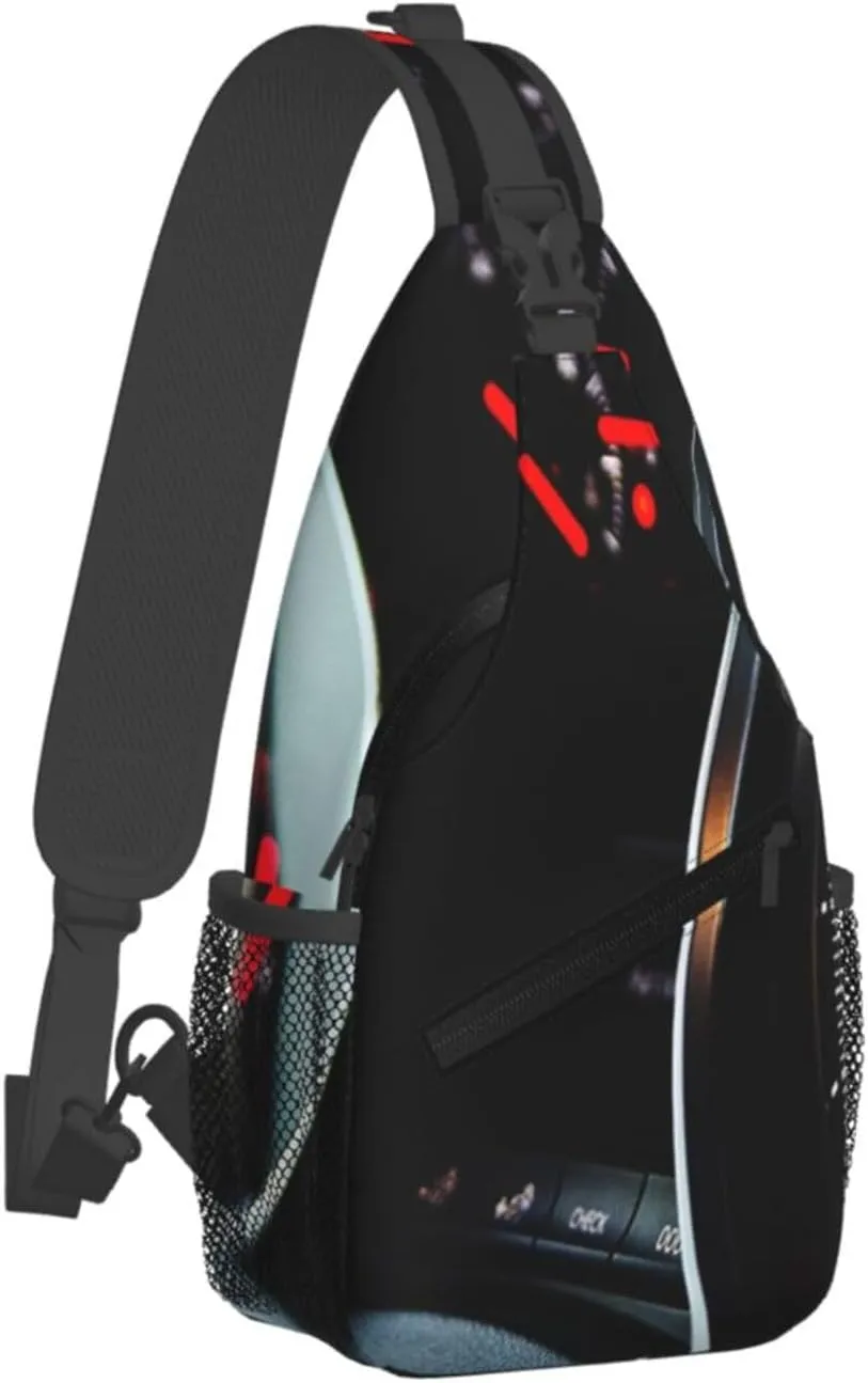 Crossbody Sling Bag for Men Women, Automobile Dashboard Race Car Sling Backpack Shoulder Chest Bag, Anti Theft Travel Hiking Daypacks