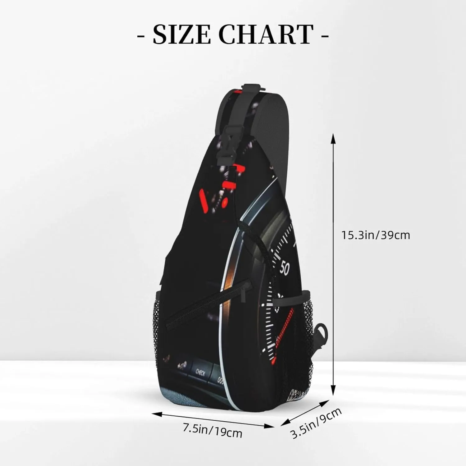 Crossbody Sling Bag for Men Women, Automobile Dashboard Race Car Sling Backpack Shoulder Chest Bag, Anti Theft Travel Hiking Daypacks
