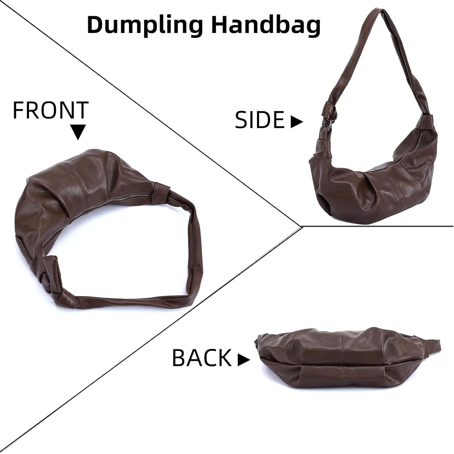 Crossbody Sling Bag for Women, Retro Soft Large Shoulder Handbag Dumpling Purse