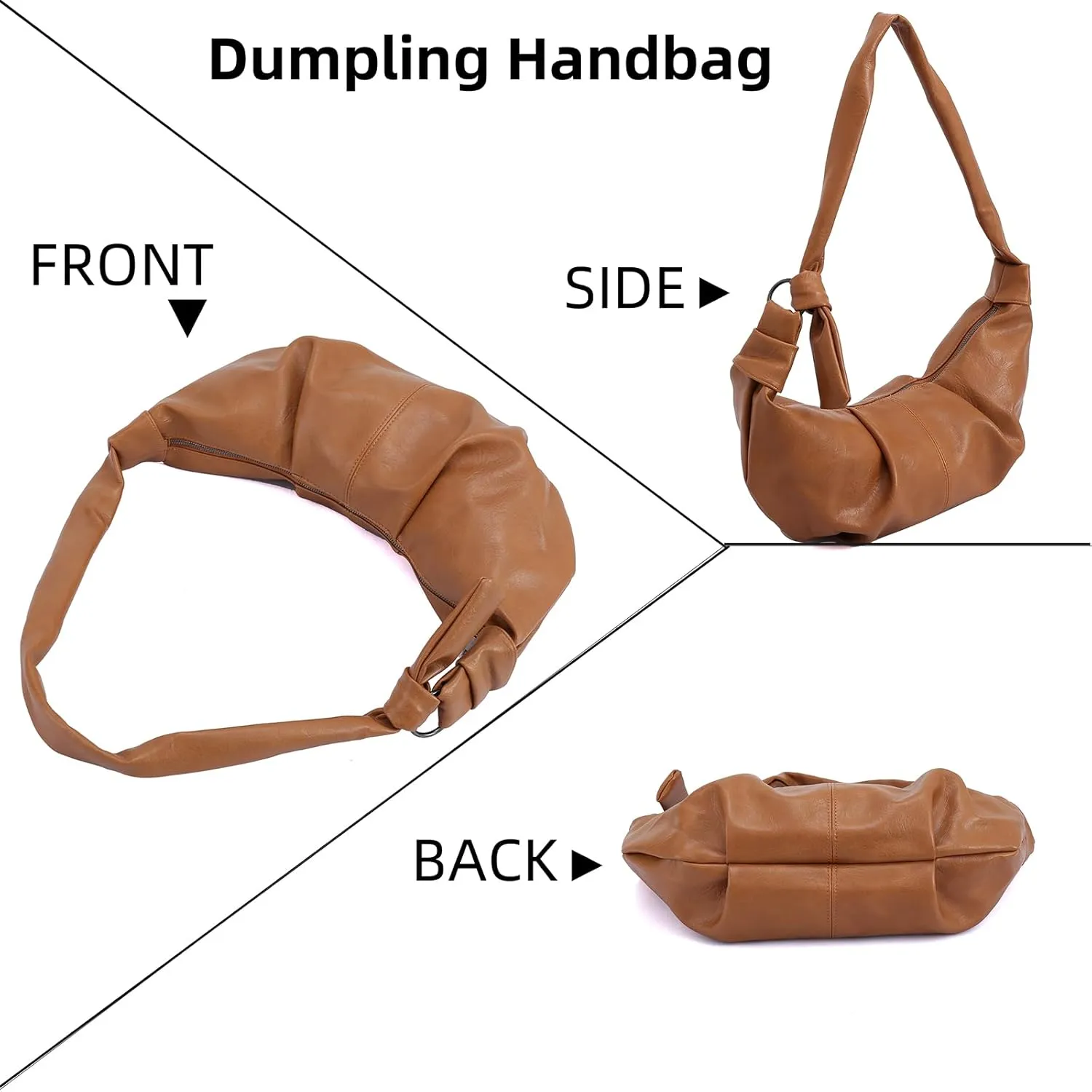 Crossbody Sling Bag for Women, Retro Soft Large Shoulder Handbag Dumpling Purse