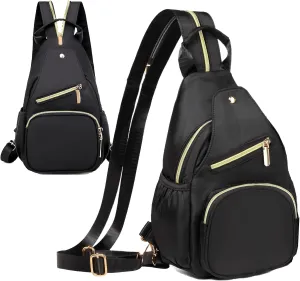 Crossbody Sling Bag Small Backpack Convertible, Cross Body Bags Mini Backpack for Travel Hiking Daypack