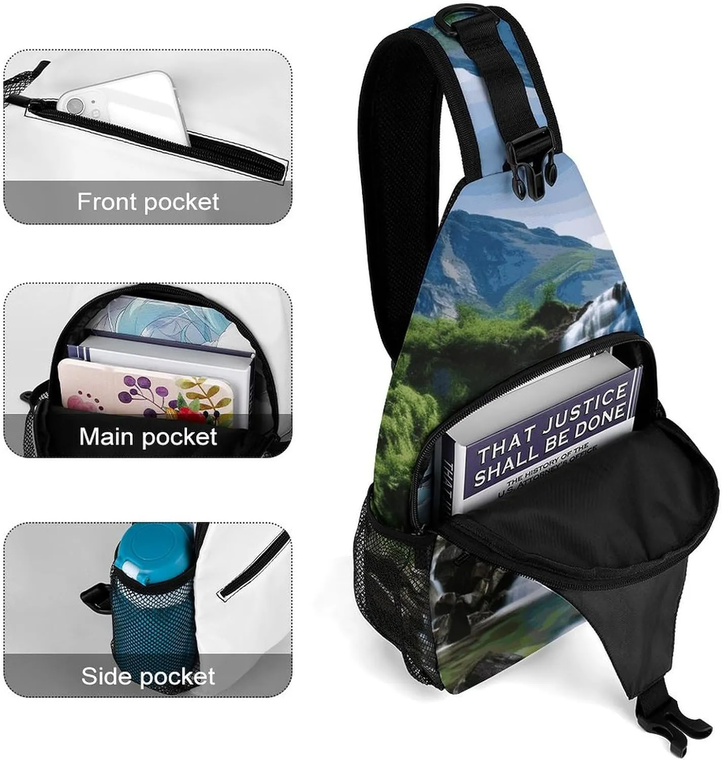 Crossbody Sling Bag Whale Backpack Sling Bag Travel Hiking Chest Bag Shoulder Bag Daypack