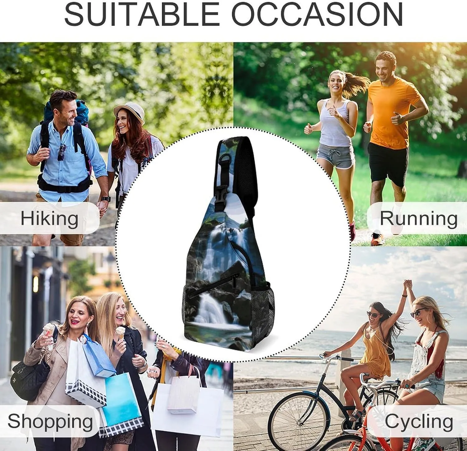 Crossbody Sling Bag Whale Backpack Sling Bag Travel Hiking Chest Bag Shoulder Bag Daypack