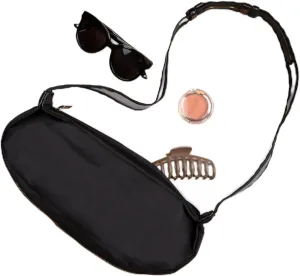 Crossbody Sling Shoulder Bag | Black | Nylon | Lightweight | Zip Closure | Water-Resistant | Adjustable Strap | 5" L x 12" W x 3" D