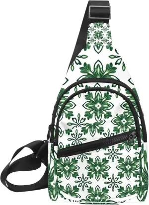 Crossbody Small Sling Bag Backpack for Women Men, clover pattern for St. Patricks Day (3) Chest Daypack Crossbody Travel Sports Hiking