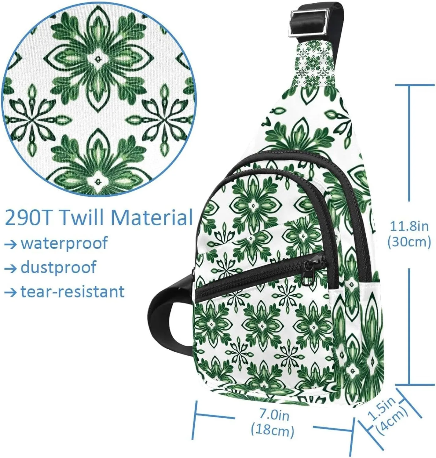 Crossbody Small Sling Bag Backpack for Women Men, clover pattern for St. Patricks Day (3) Chest Daypack Crossbody Travel Sports Hiking