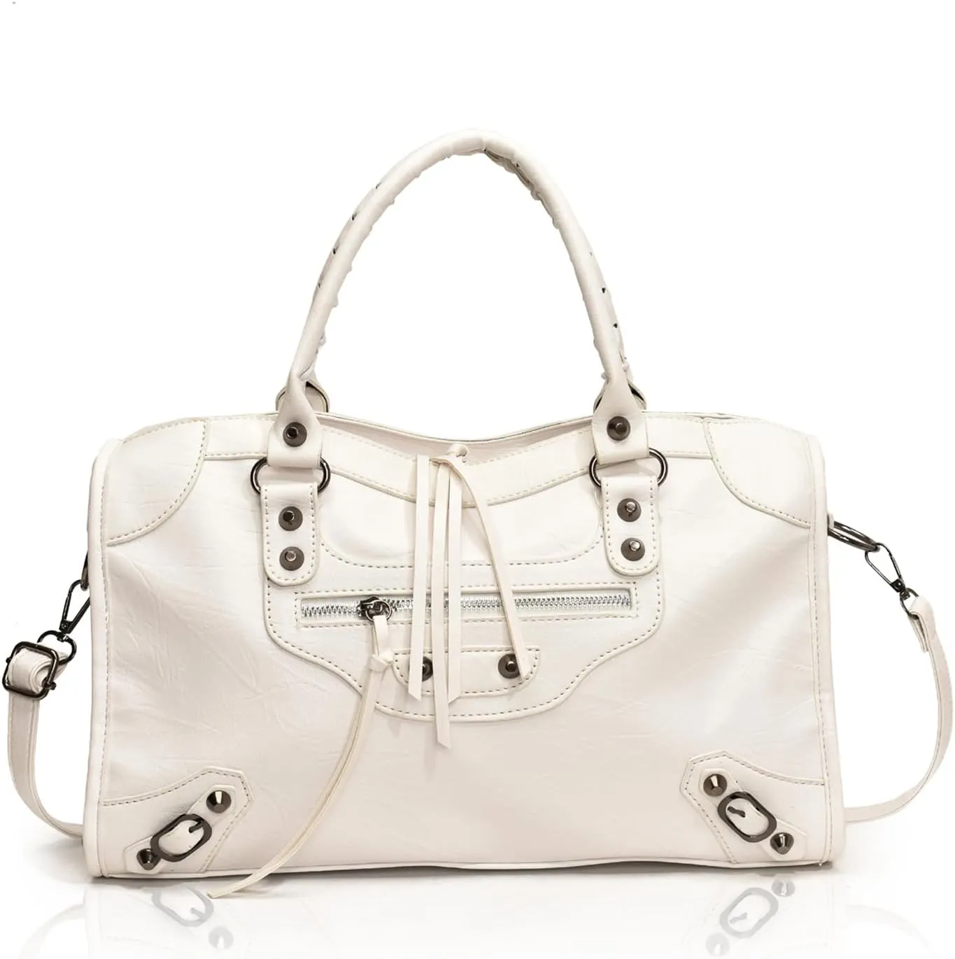 Crossbody Tote Bag for Women – Rivet Studded Hobo Shoulder Purse, Trendy Goth Work Boston Bag