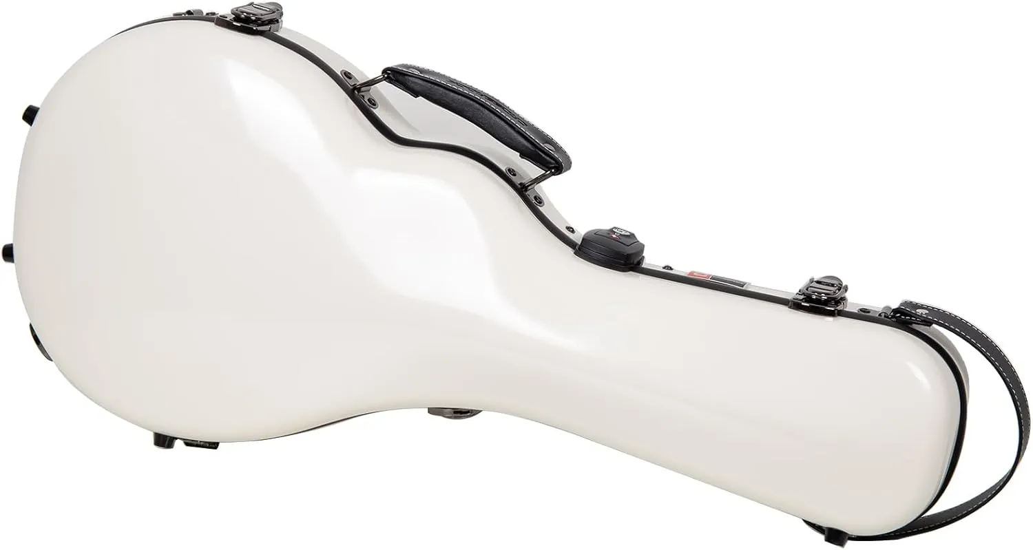 Crossrock A-Style Mandolin Case for Gibson A4-100% Fiberglass Hardshell with TSA Lock, Reinforced Steel Latches & Detachable Padded Shoulder Straps - Milky White (CRF2020MAGMW)